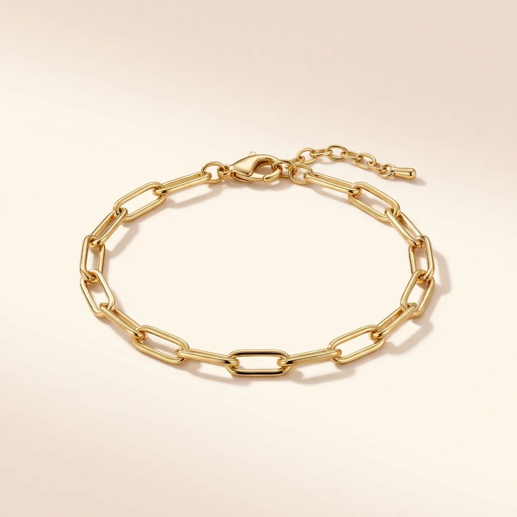 Paperclip Link Bracelet, Gold-Tone